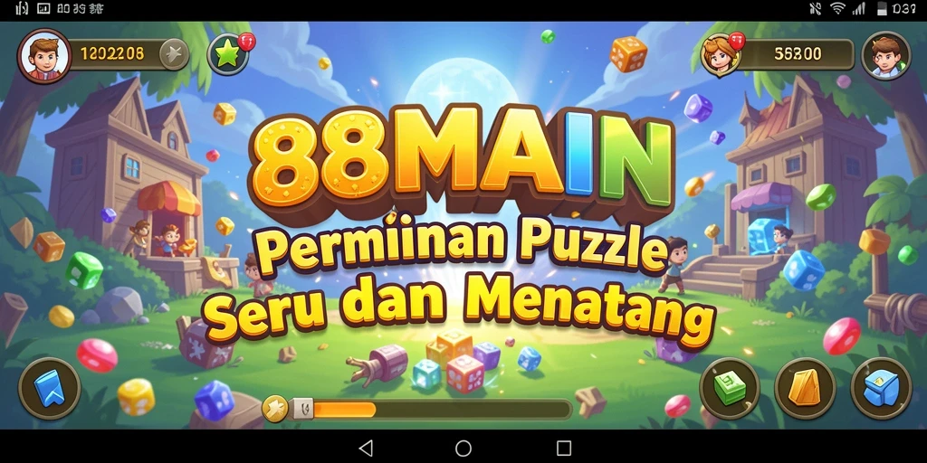 Tampilan gameplay 88MAIN yang penuh warna dan menantang