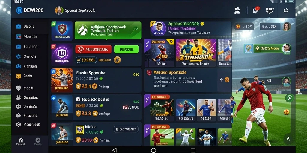 Screenshot DEWI288 menampilkan antarmuka taruhan olahraga yang menarik.