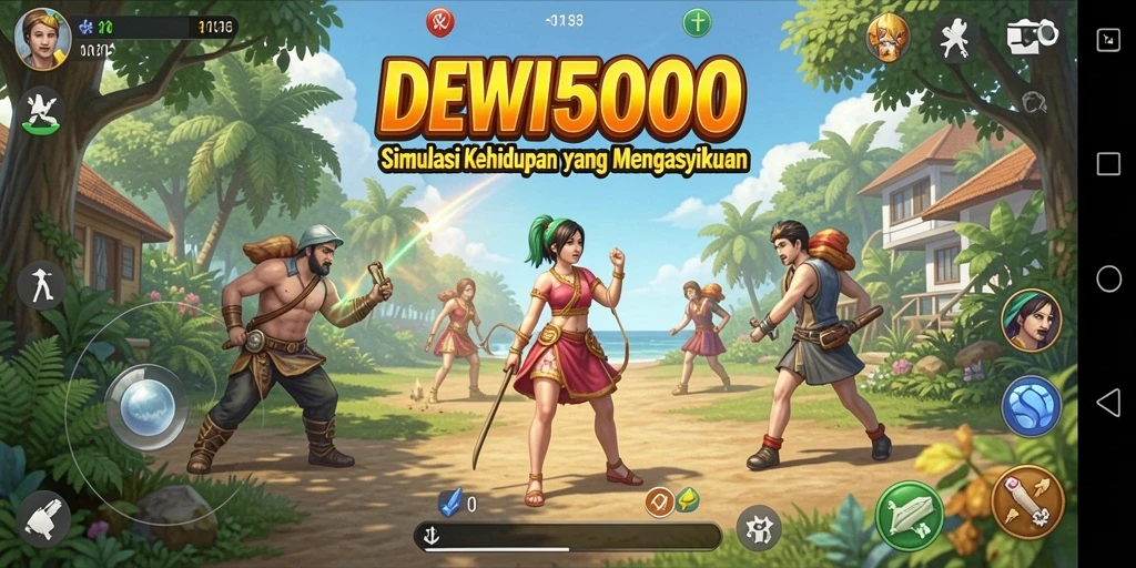 Tampilan gameplay DEWI5000 yang imersif dan interaktif.