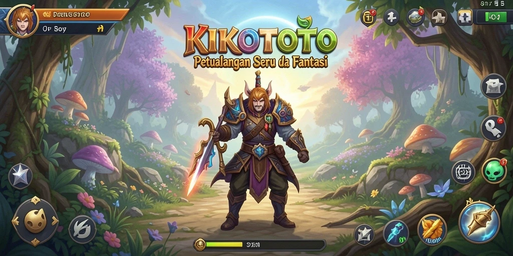 Tampilan gameplay KIKOTOTO dengan karakter menjelajahi dunia petualangan.