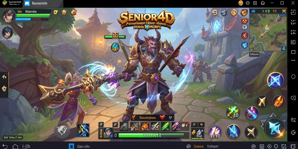 Screenshot gameplay SENIOR4D menampilkan aksi seru dalam pertarungan MMORPG.